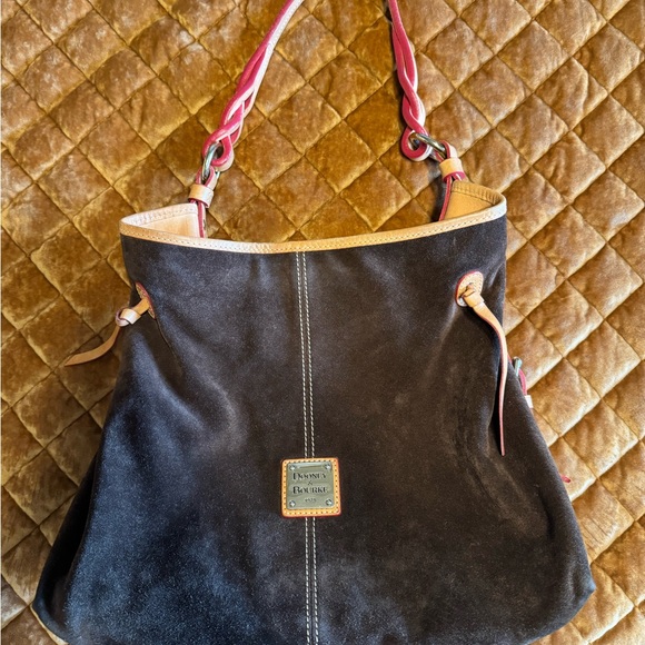 Dooney & Bourke Brown Suede Shoulder Bag - Picture 1 of 11